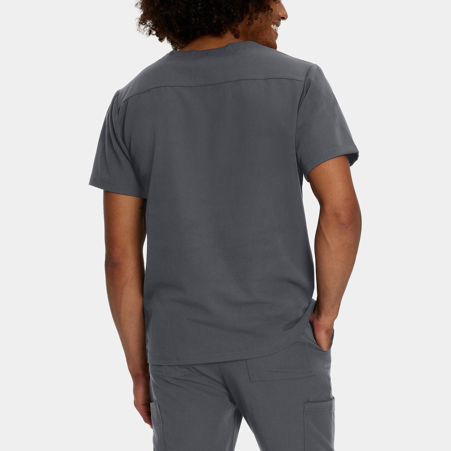 V-Tess 2-Pocket V-Neck Top  | Dark Pewter