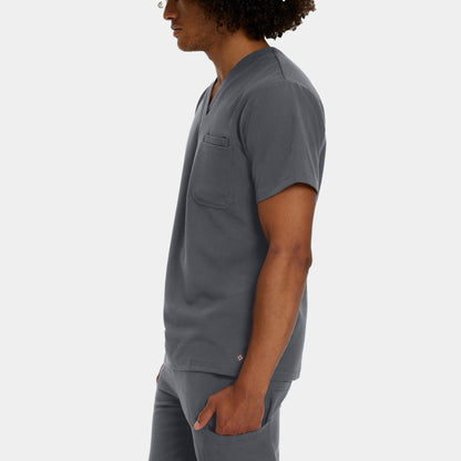 V-Tess 2-Pocket V-Neck Top  | Dark Pewter