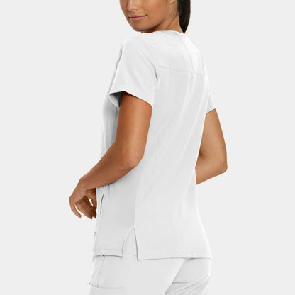 V-Tess 4-Pocket V-Neck Top  | White