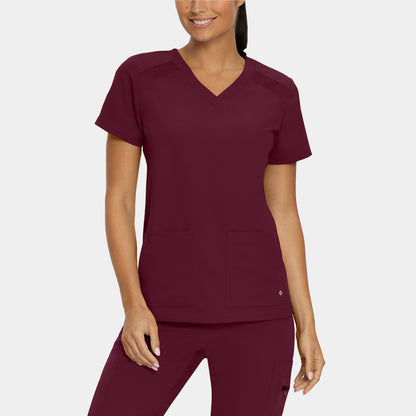 V-Tess 4-Pocket V-Neck Top  | Wine