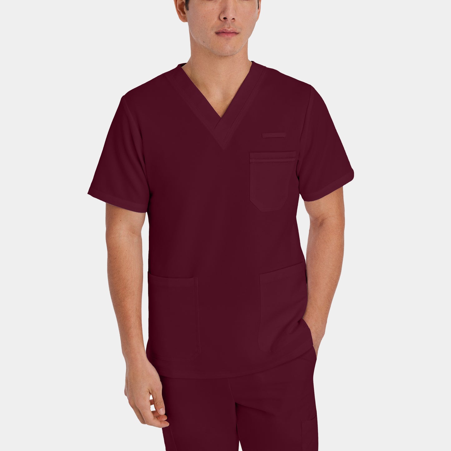 V-Tess 3-Pocket V-Neck Top  | Wine