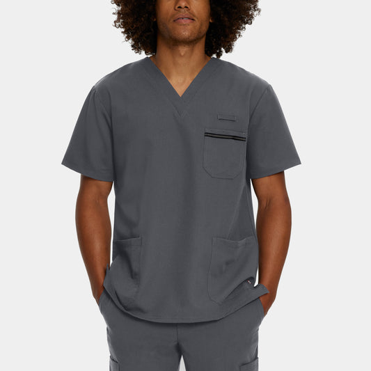 V-Tess 3-Pocket V-Neck Top  | Dark Pewter