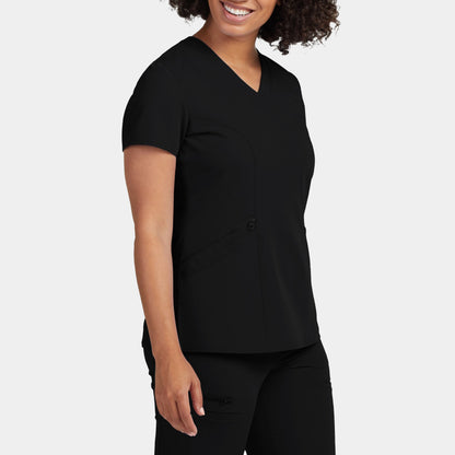 V-Tess 3-Pocket V-Neck Top  | Black