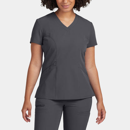 V-Tess 3-Pocket V-Neck Top  | Dark Pewter
