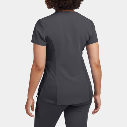 V-Tess 3-Pocket V-Neck Top  | Dark Pewter