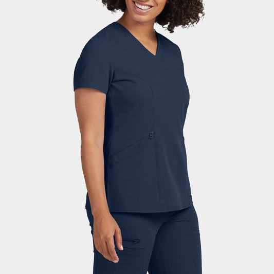 V-Tess 3-Pocket V-Neck Top  | Navy