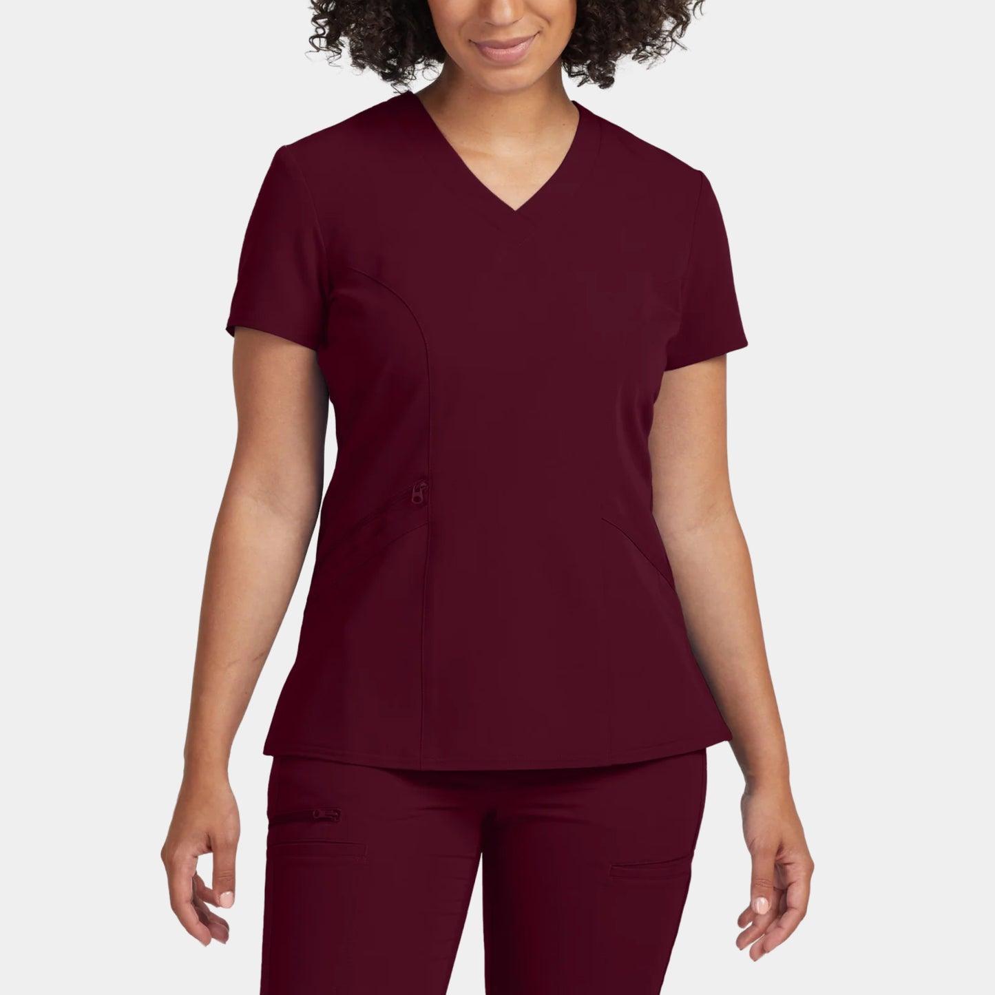 V-Tess 3-Pocket V-Neck Top  | Wine