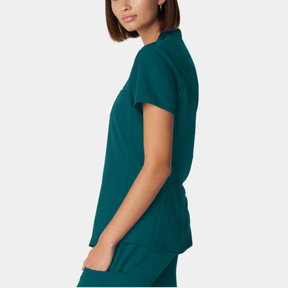 V-Tess 2-Pocket V-Neck Top  | Caribbean
