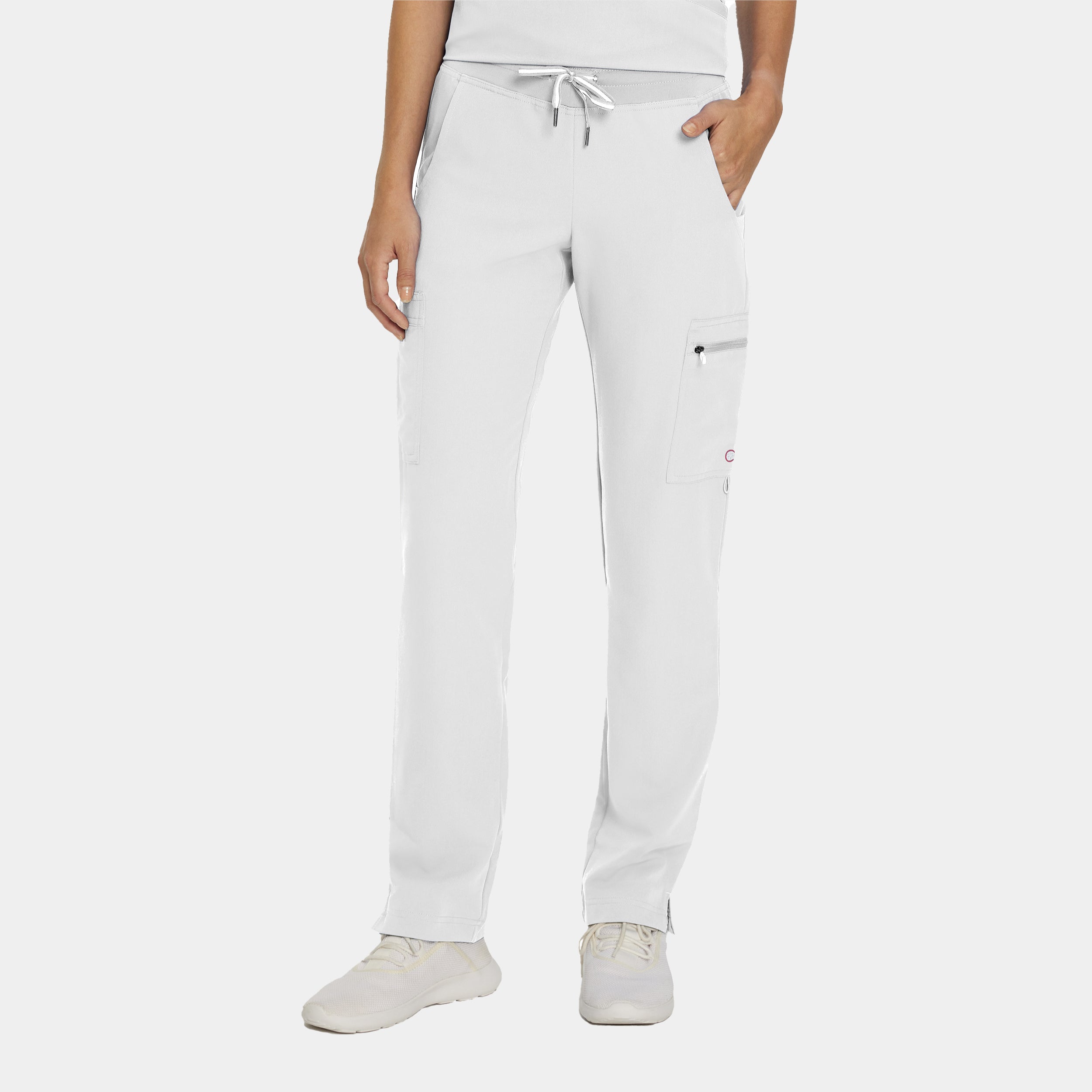 White Cross V-Tess Cargo Scrub Pants | White | Kindthread – b2b.kindthread