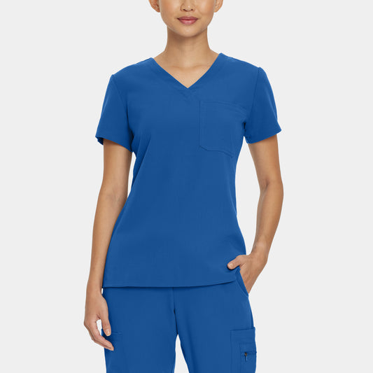 V-Tess 1-Pocket V-Neck Top  | Royal