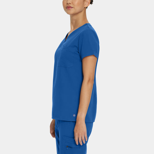 V-Tess 1-Pocket V-Neck Top  | Royal