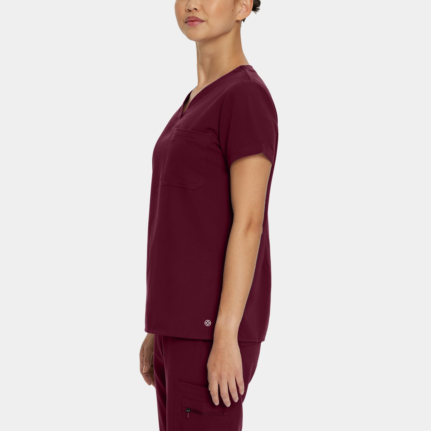 V-Tess 1-Pocket V-Neck Top  | Wine