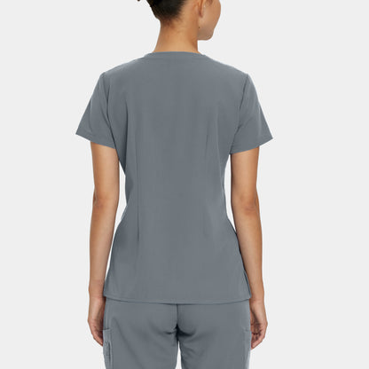 V-Tess 1-Pocket V-Neck Top  | Taylor Grey
