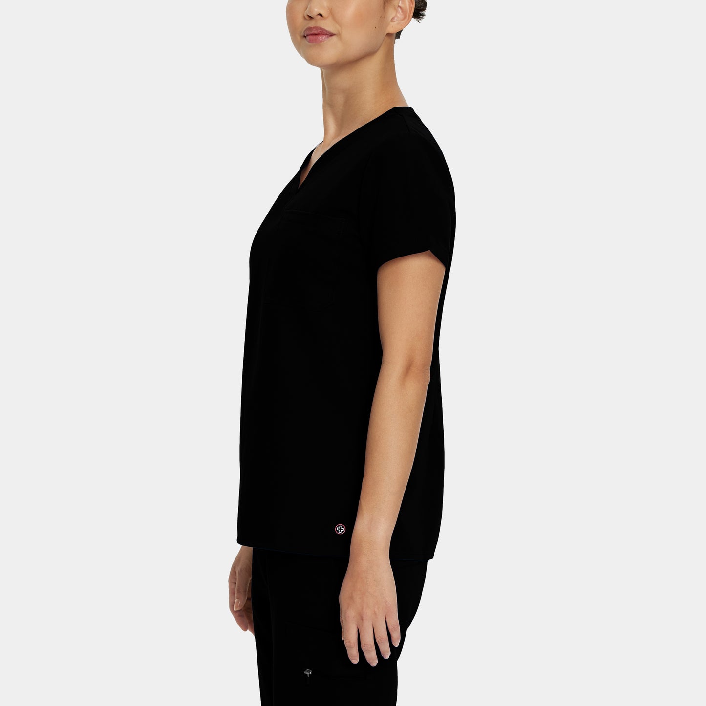 V-Tess 1-Pocket V-Neck Top  | Black