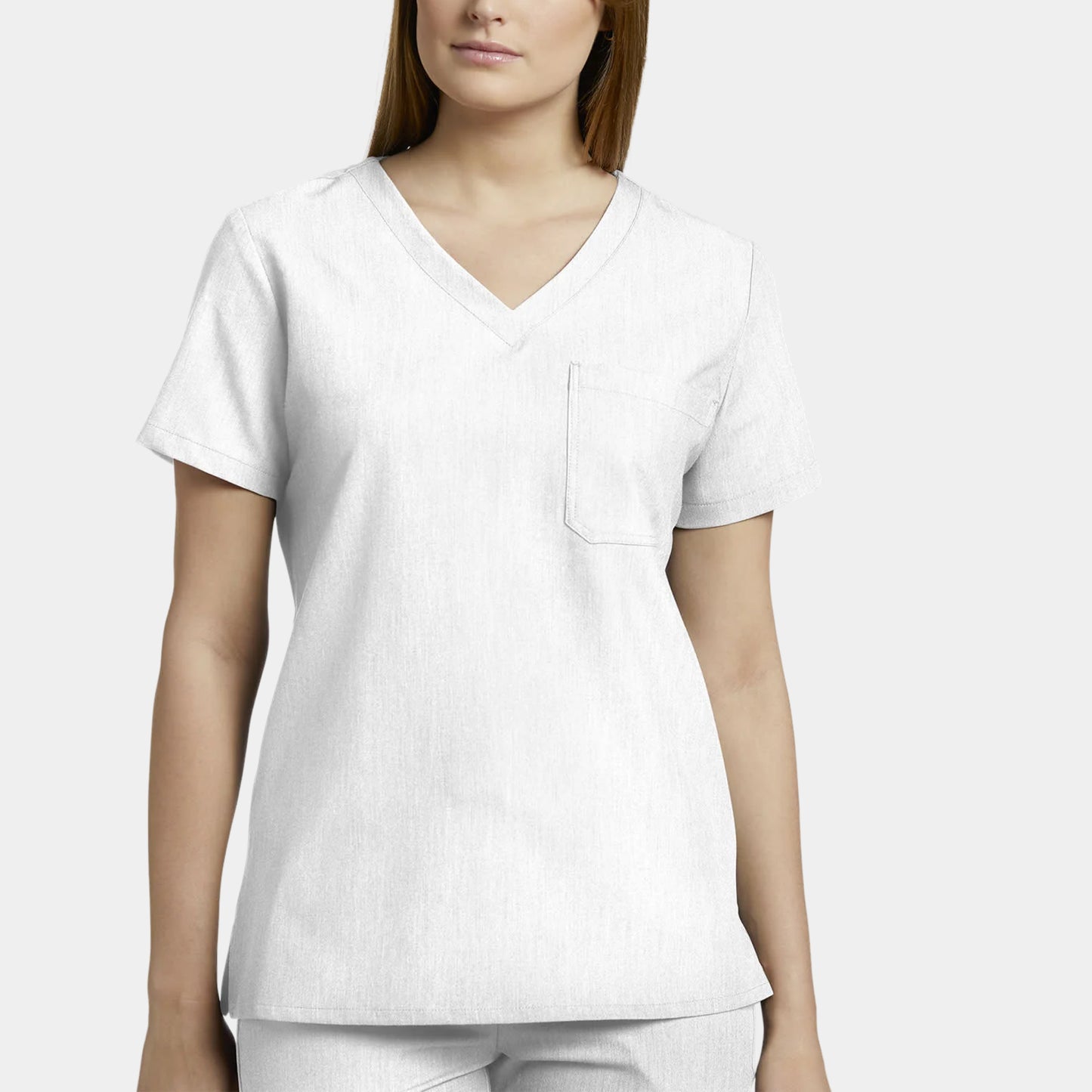 V-Tess 1-Pocket V-Neck Top  | White