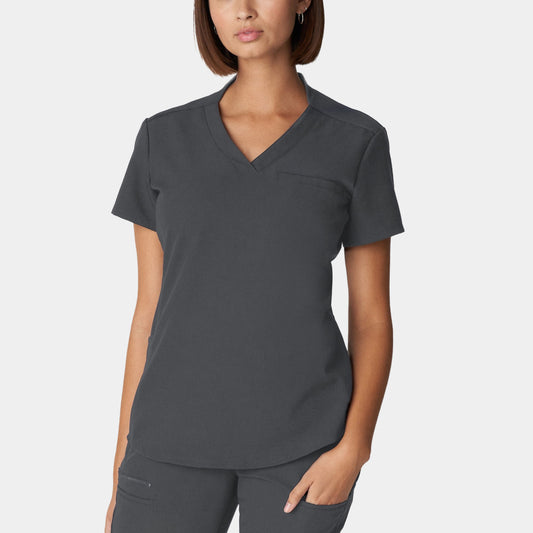 V-Tess 2-Pocket V-Neck Top  | Dark Pewter