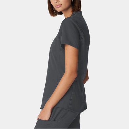 V-Tess 2-Pocket V-Neck Top  | Dark Pewter
