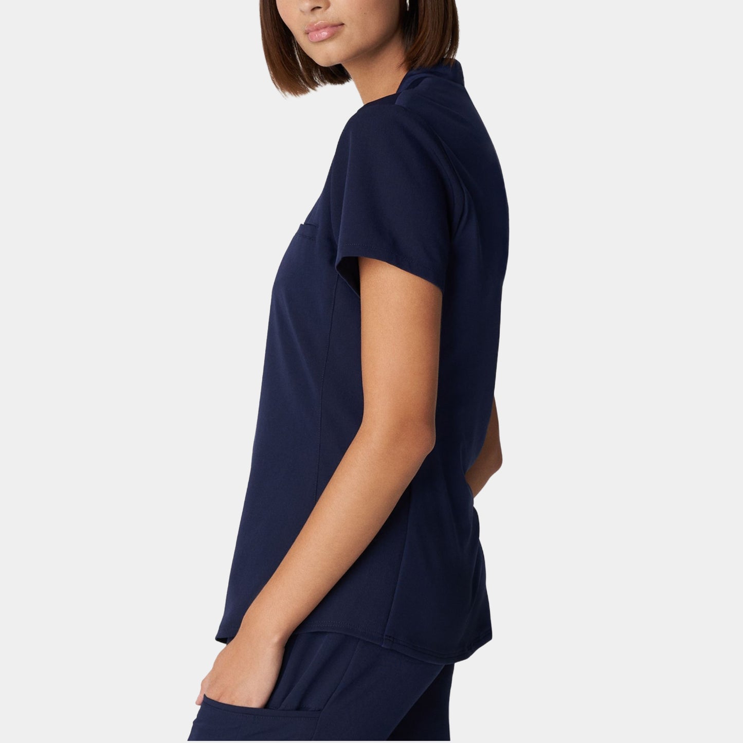 V-Tess 2-Pocket V-Neck Top  | Navy