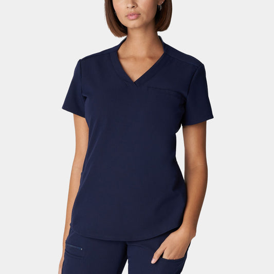 V-Tess 2-Pocket V-Neck Top  | Navy