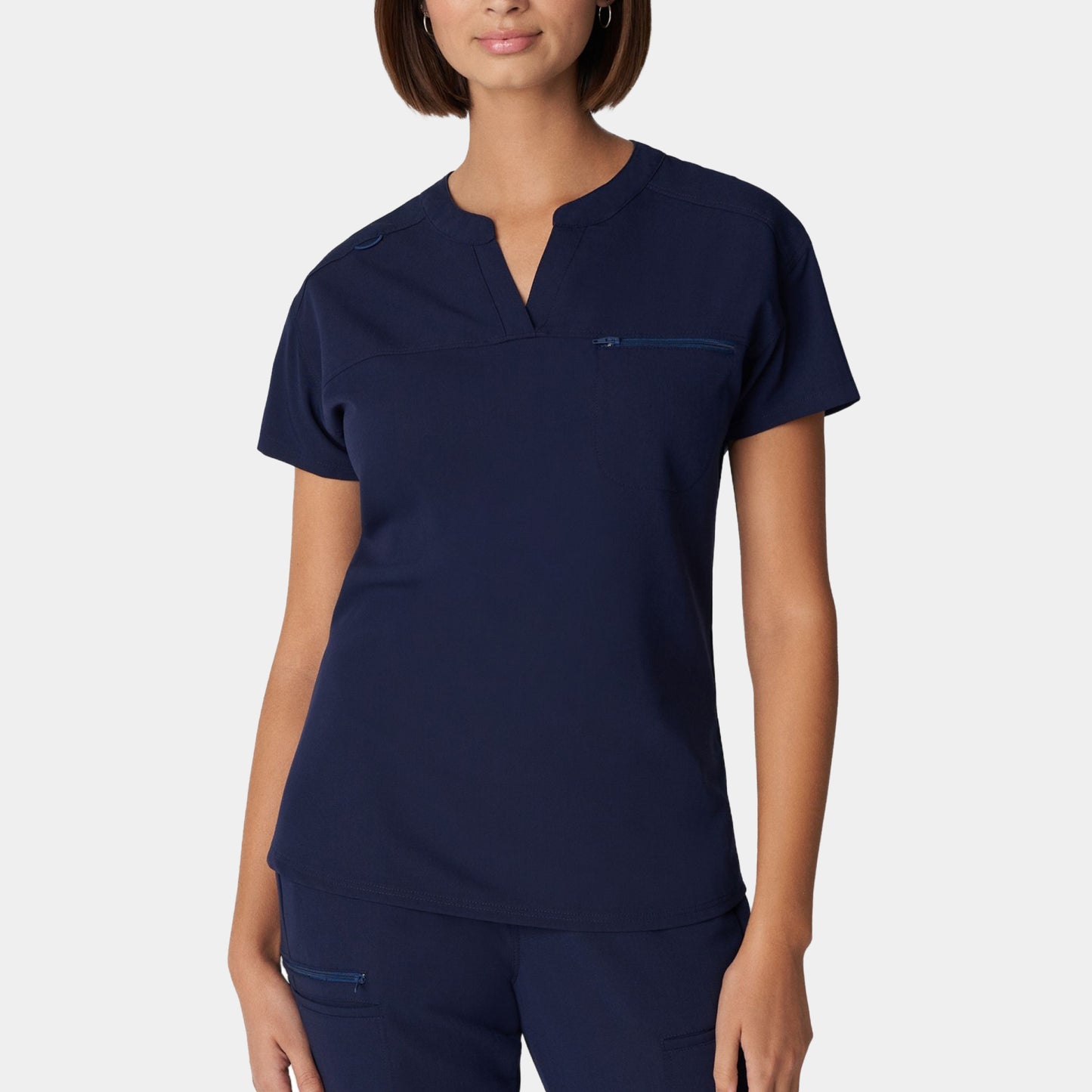 V-Tess 1-Pocket V-Neck Top  | Navy
