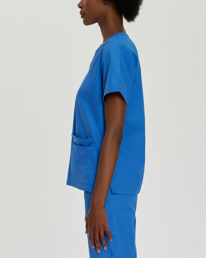 Essentials 4-Pocket V-Neck Top  | Royal