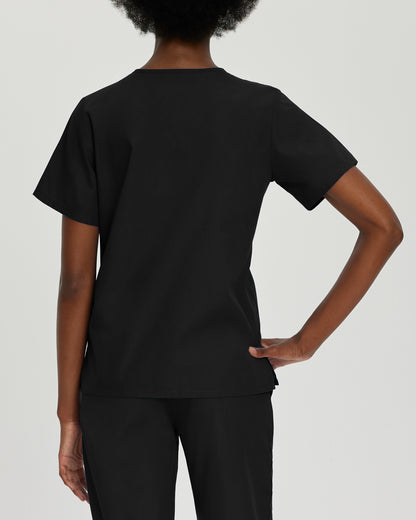 Essentials 4-Pocket V-Neck Top  | Black