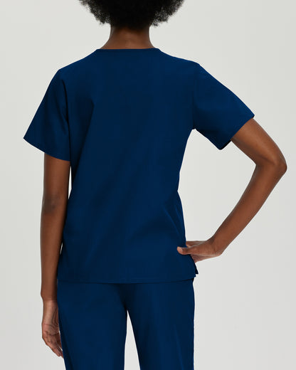 Essentials 4-Pocket V-Neck Top  | Navy