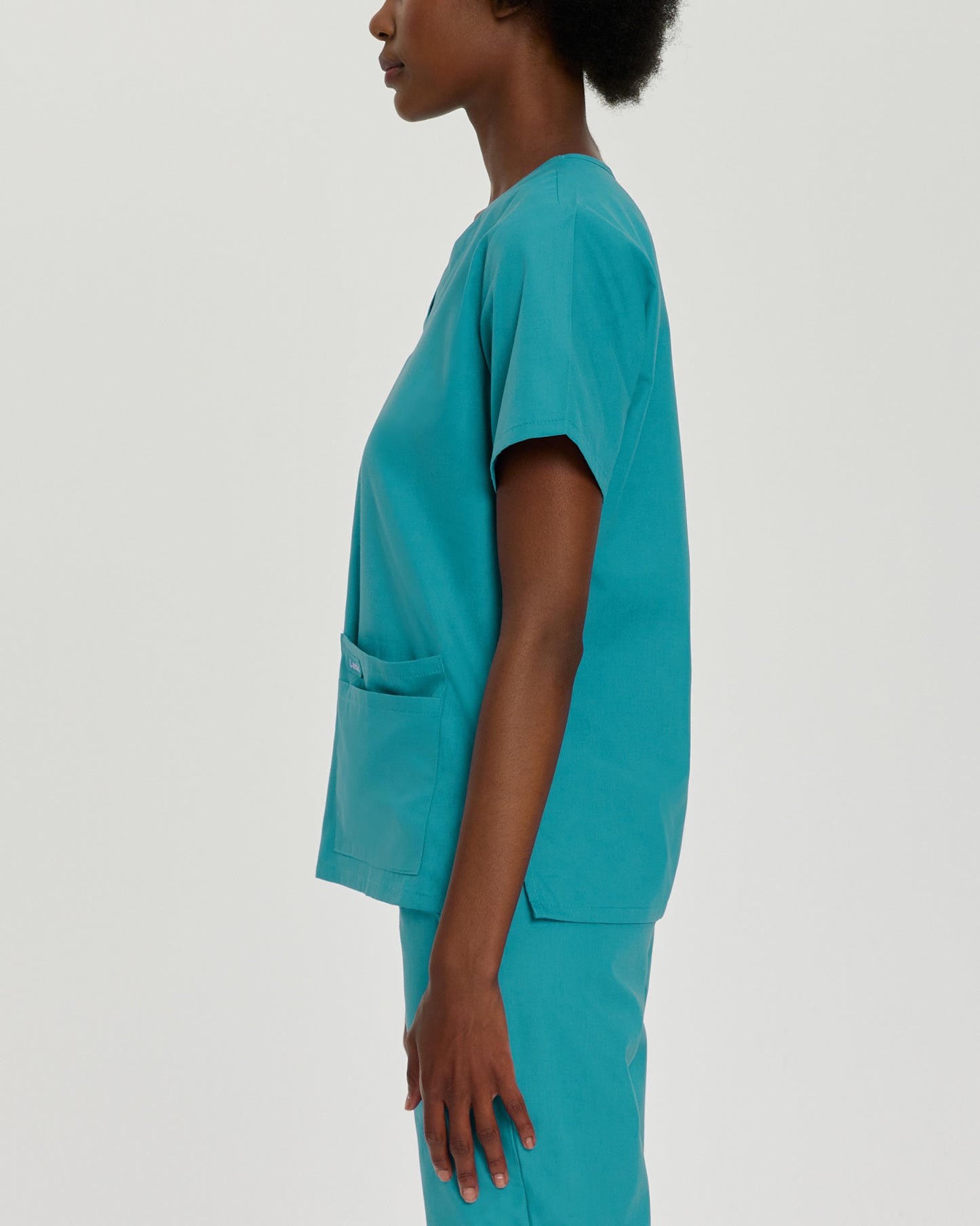 Essentials 4-Pocket V-Neck Top  | Teal