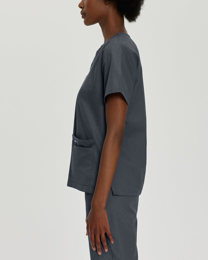 Essentials 4-Pocket V-Neck Top  | Graphite