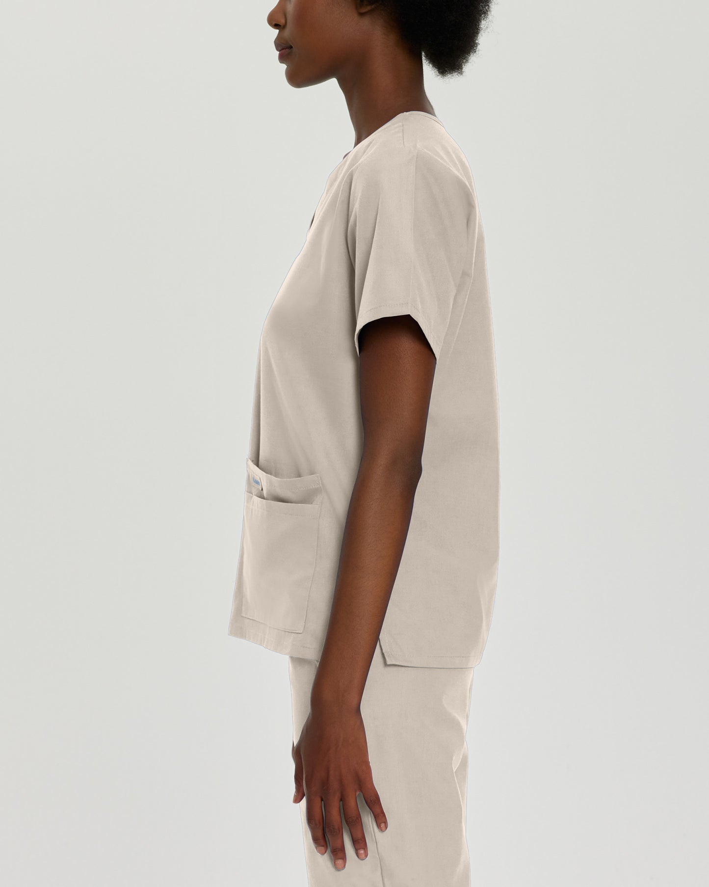 Essentials 4-Pocket V-Neck Top  | Sandstone