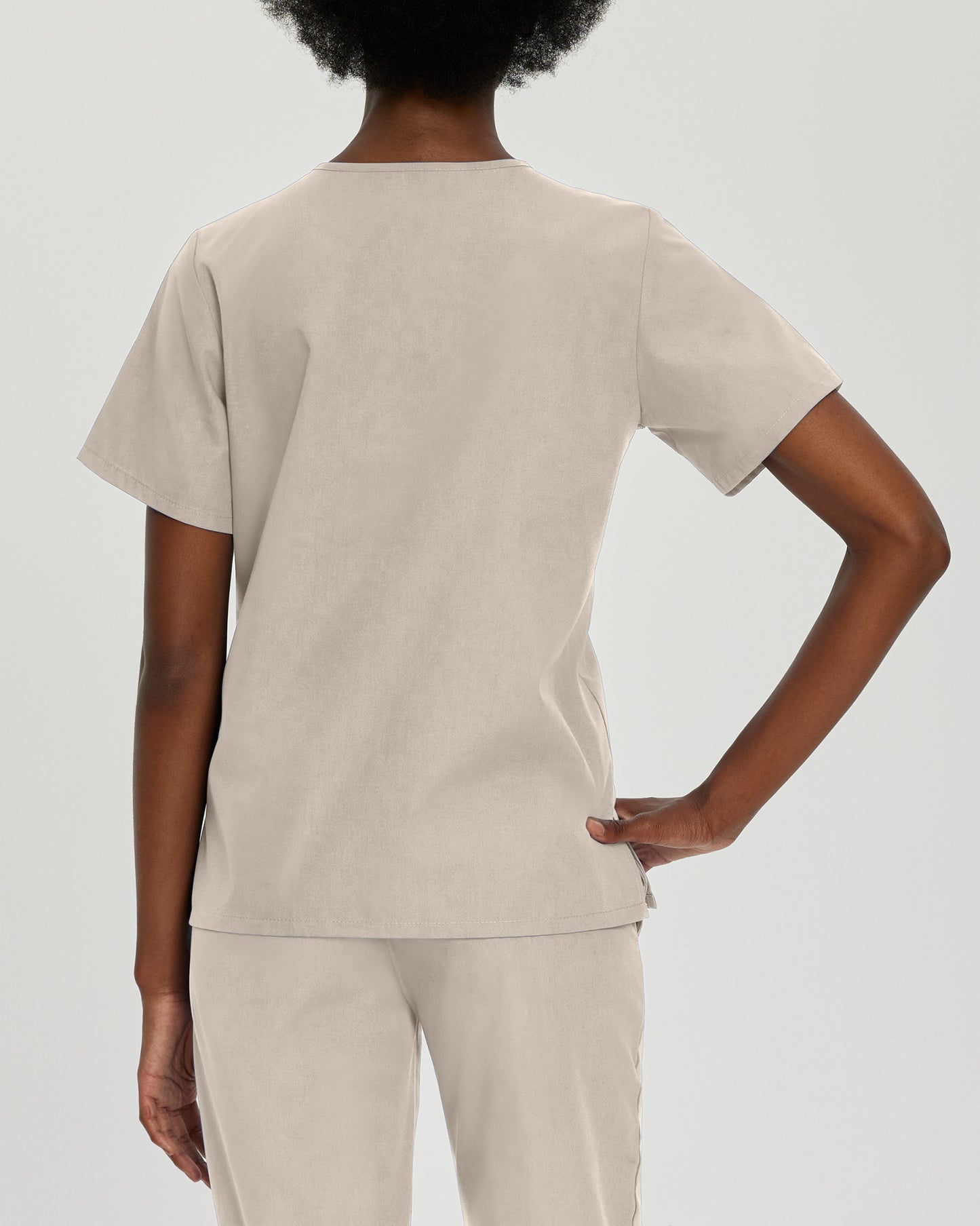Essentials 4-Pocket V-Neck Top  | Sandstone