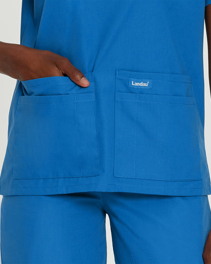 Essentials 4-Pocket V-Neck Top  | Sandstone