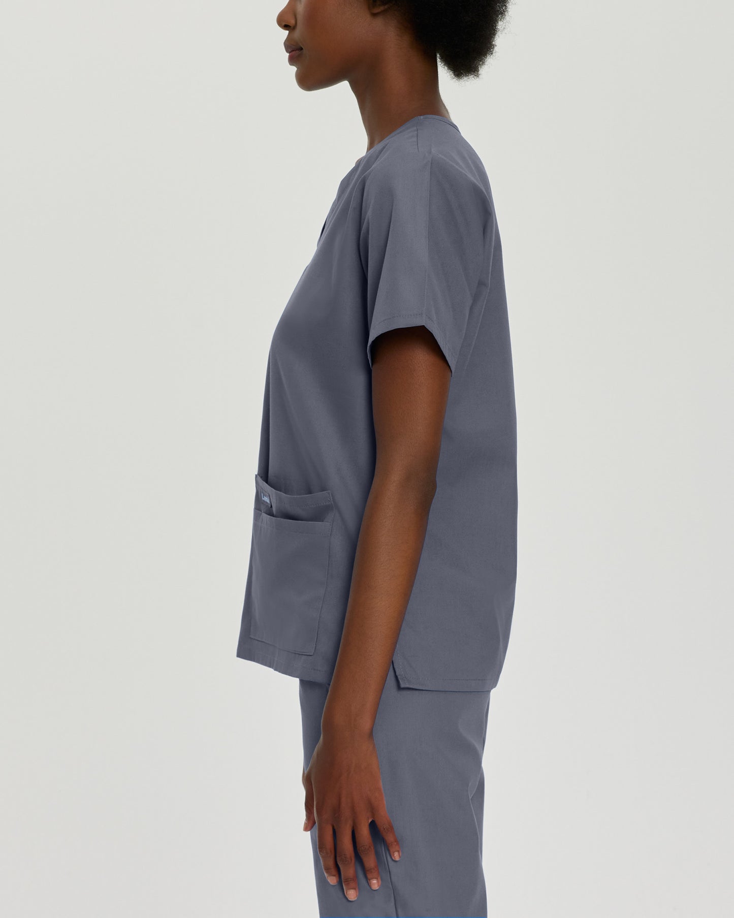 Essentials 4-Pocket V-Neck Top  | Steel