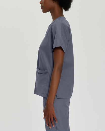 Essentials 4-Pocket V-Neck Top  | Steel