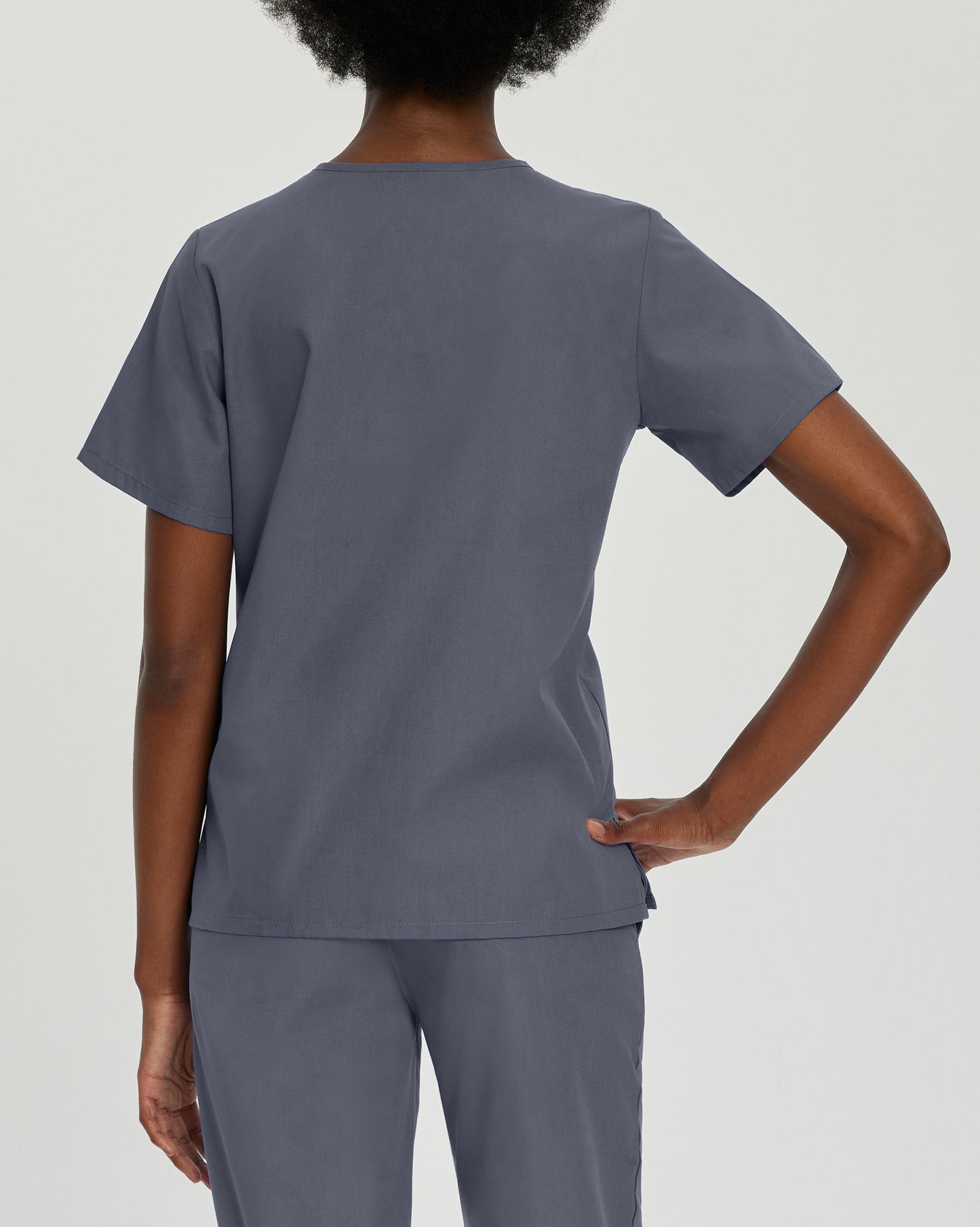 Essentials 4-Pocket V-Neck Top  | Steel