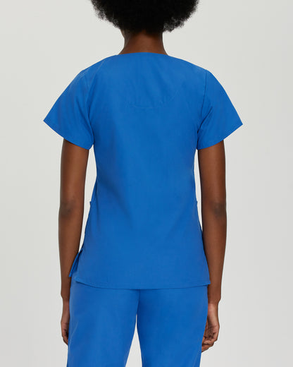 Essentials 4-Pocket V-Neck Top  | Royal