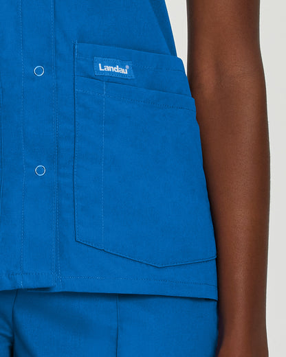 Essentials 4-Pocket V-Neck Top  | Royal