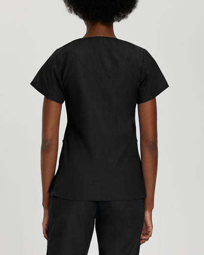 Essentials 4-Pocket V-Neck Top  | Black