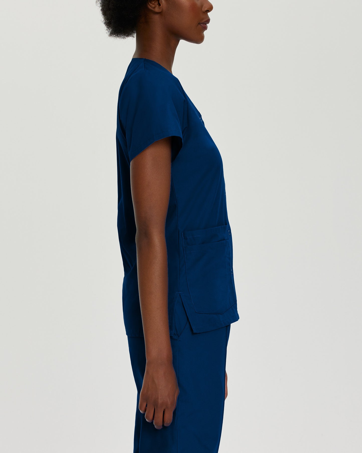 Essentials 4-Pocket V-Neck Top  | Navy