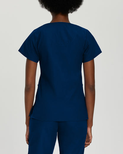 Essentials 4-Pocket V-Neck Top  | Navy