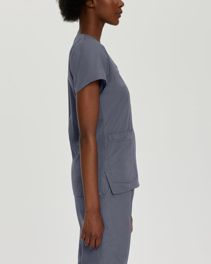 Essentials 4-Pocket V-Neck Top  | Steel