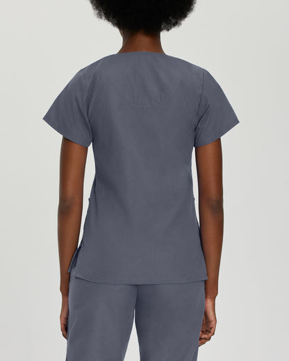 Essentials 4-Pocket V-Neck Top  | Steel