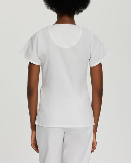 Essentials 4-Pocket V-Neck Top  | White
