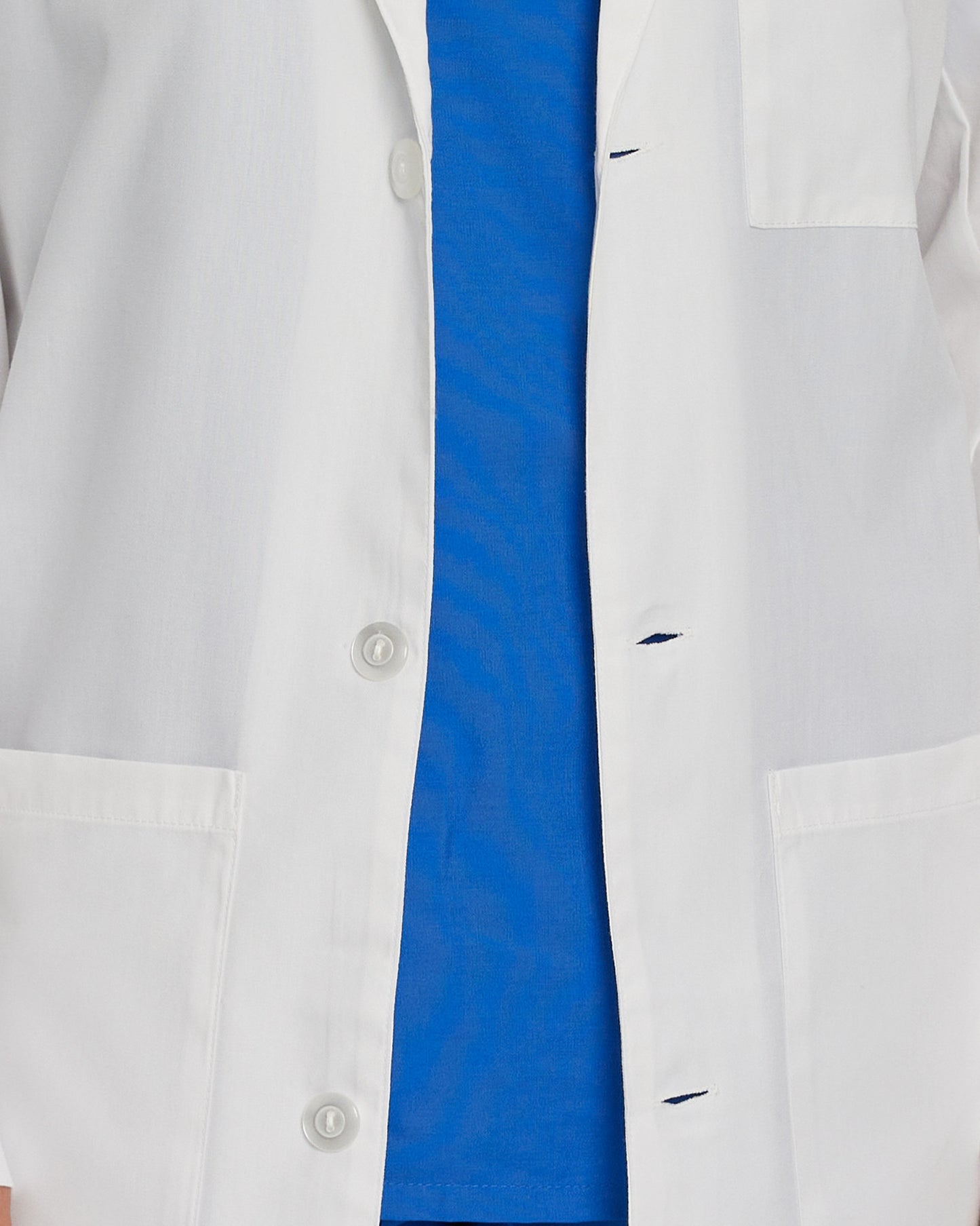 Scrub Zone 3-Pocket Mid-Length White Coat  | White