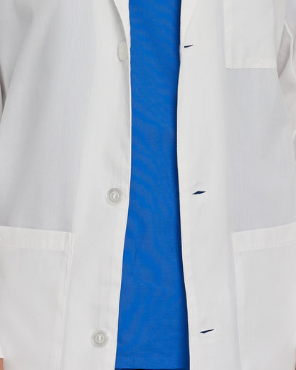 Scrub Zone 3-Pocket Mid-Length White Coat  | White