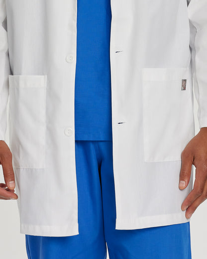 Scrub Zone 3-Pocket Mid-Length White Coat  | White