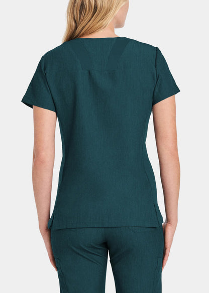 V-Tess 4-Pocket V-Neck Top  | Caribbean