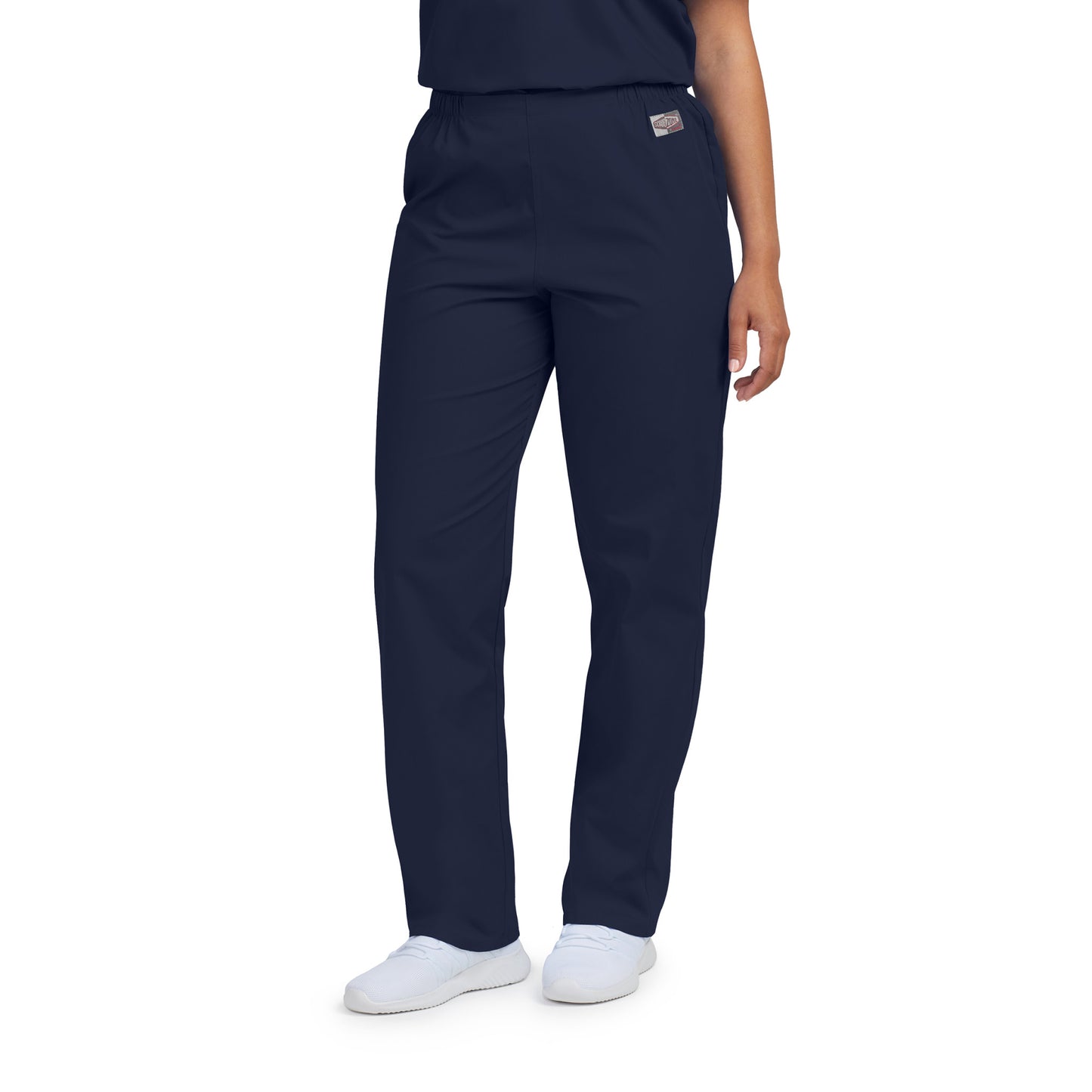 Scrub Zone No-Pocket Flex-Waist Pants  | Navy