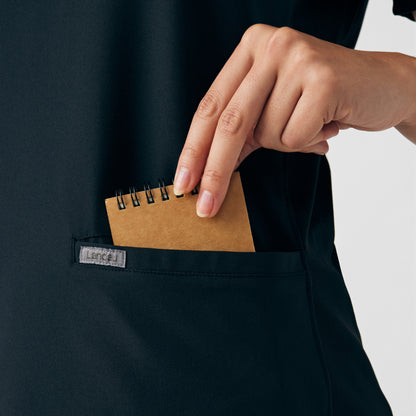 Forward 3-Pocket V-Neck Top  | Black