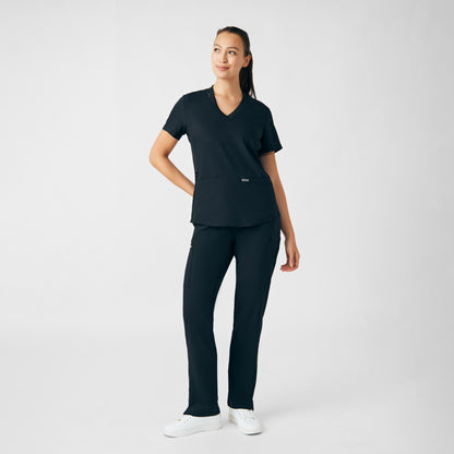 Forward 3-Pocket V-Neck Top  | Black